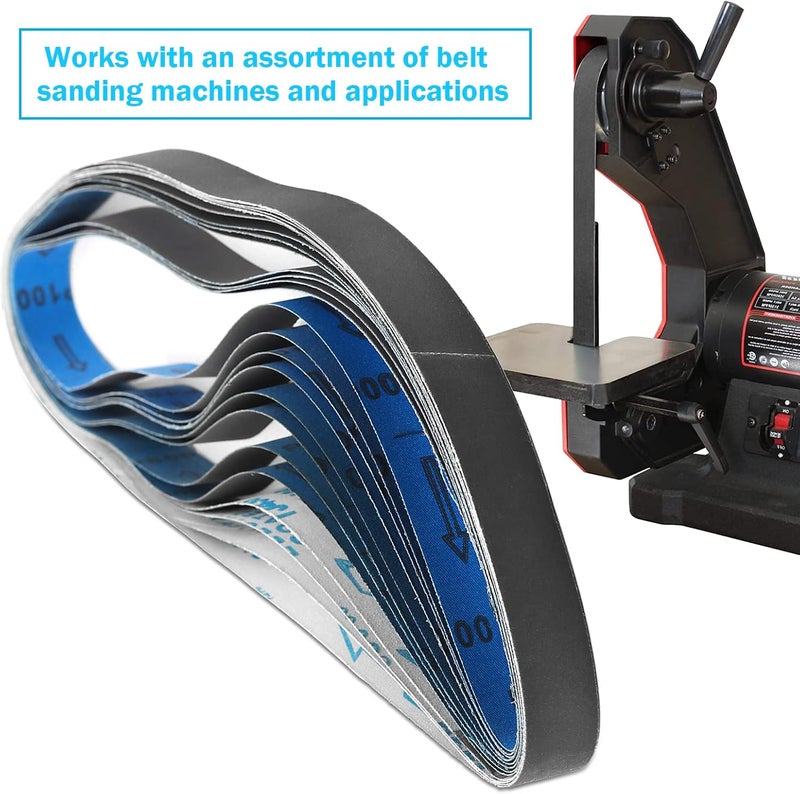 Donanim 2 x 42 Inch Silicon Carbide Sanding Belts, 2x42 Knife Sharpening Belt Sander Belts 600 800 and 1000 Assorted Fine Grits,12-Pack - Image 5